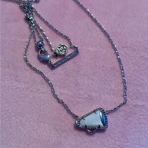 Kendra Scott Silver Necklace with White Megaphone Cheer